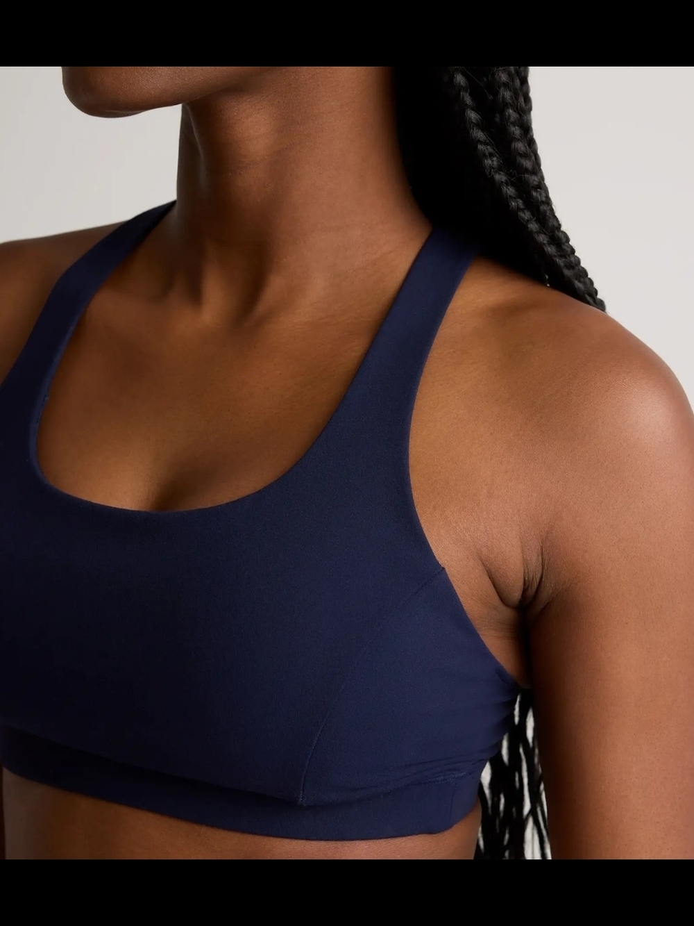 Quince Women Power-Up Long Line Strappy Sports Bra Blue S, NWT